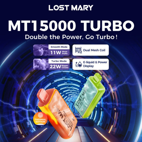 Lost Mary Turbo Thermal Edition MT15,000 Puffs 16ml 50mg 5ct Display - Premium  from H&S WHOLESALE - Just $40! Shop now at H&S WHOLESALE