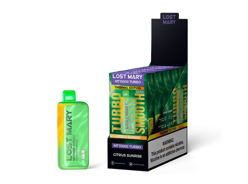 Lost Mary Turbo Thermal Edition MT15,000 Puffs 16ml 50mg 5ct Display - Premium  from H&S WHOLESALE - Just $40! Shop now at H&S WHOLESALE