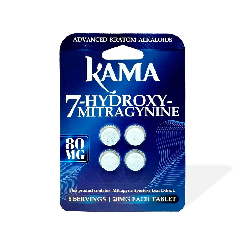 Kama Blue 7 Hydroxyymitragynine - 4ct Tablets 20mg 10ct Box - Premium  from H&S WHOLESALE - Just $110! Shop now at H&S WHOLESALE