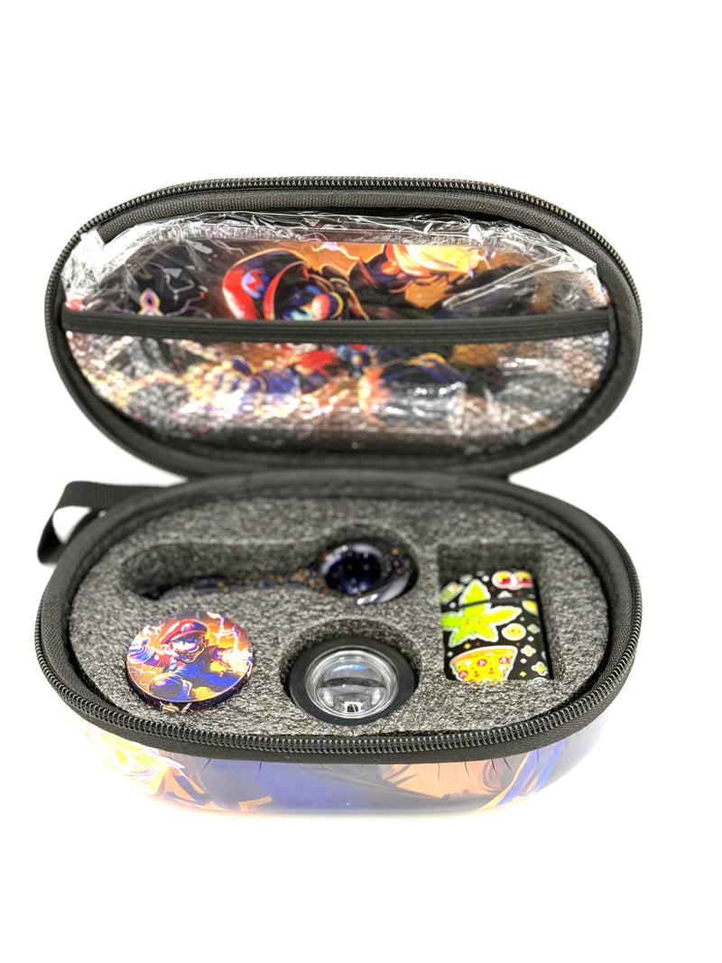 Glass Pipe + Lighter Smoking Set 6pc (Oval EVA Bag) 1ct Bag - Premium  from H&S WHOLESALE - Just $13.50! Shop now at Y&M WHOLESALE