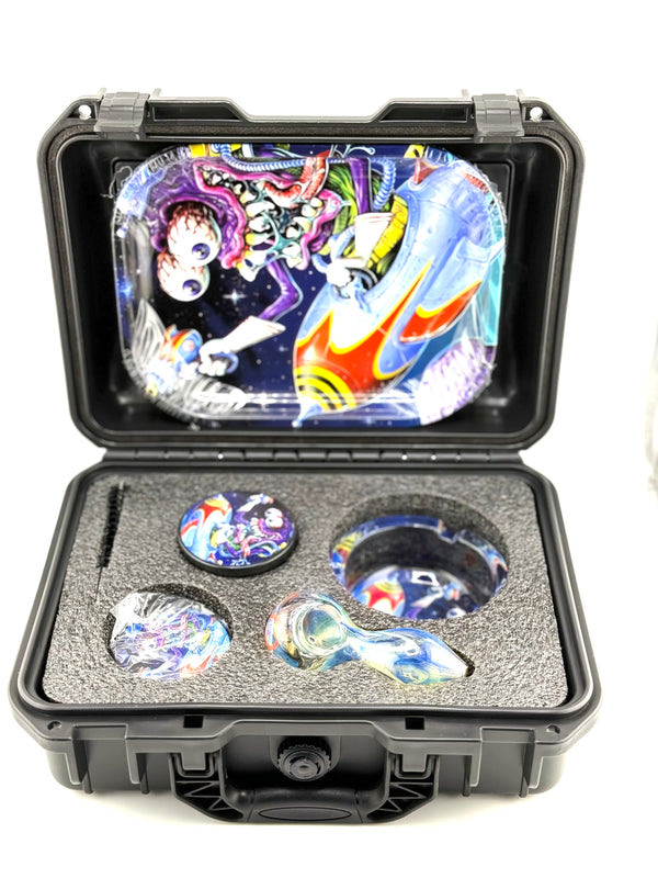 Glass Pipe Smoking Set (Suitcase) Small 7pc 1ct Case - Premium  from H&S WHOLESALE - Just $15! Shop now at Y&M WHOLESALE