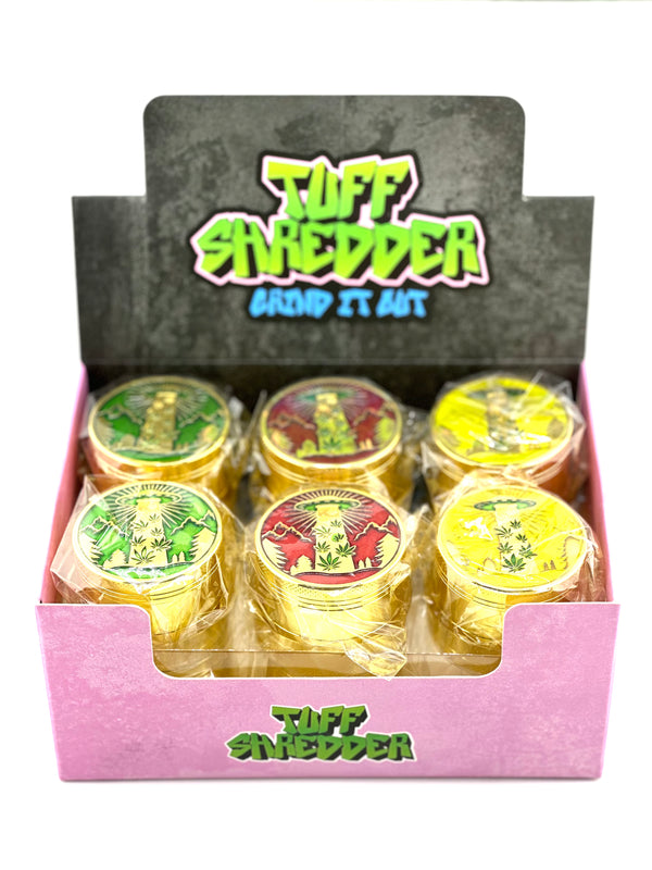 Tuff Shredder Grinder 4pc UFO 🛸 420 Leaf 12ct Box #TS1040 - Premium  from H&S WHOLESALE - Just $70! Shop now at H&S WHOLESALE