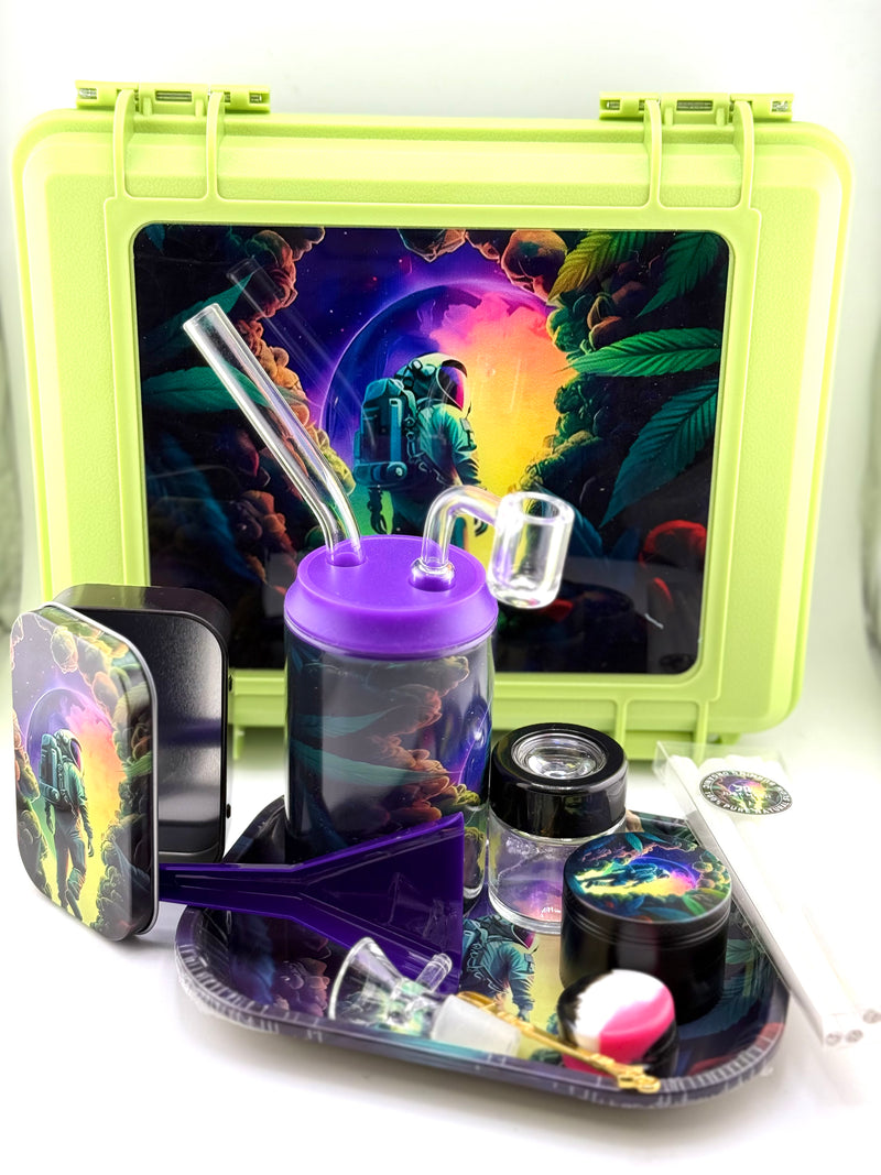 Round Juice Bong + Cane Smoking Set (Suitcase) 12pcs 1ct Case - Premium  from H&S WHOLESALE - Just $17.50! Shop now at Y&M WHOLESALE