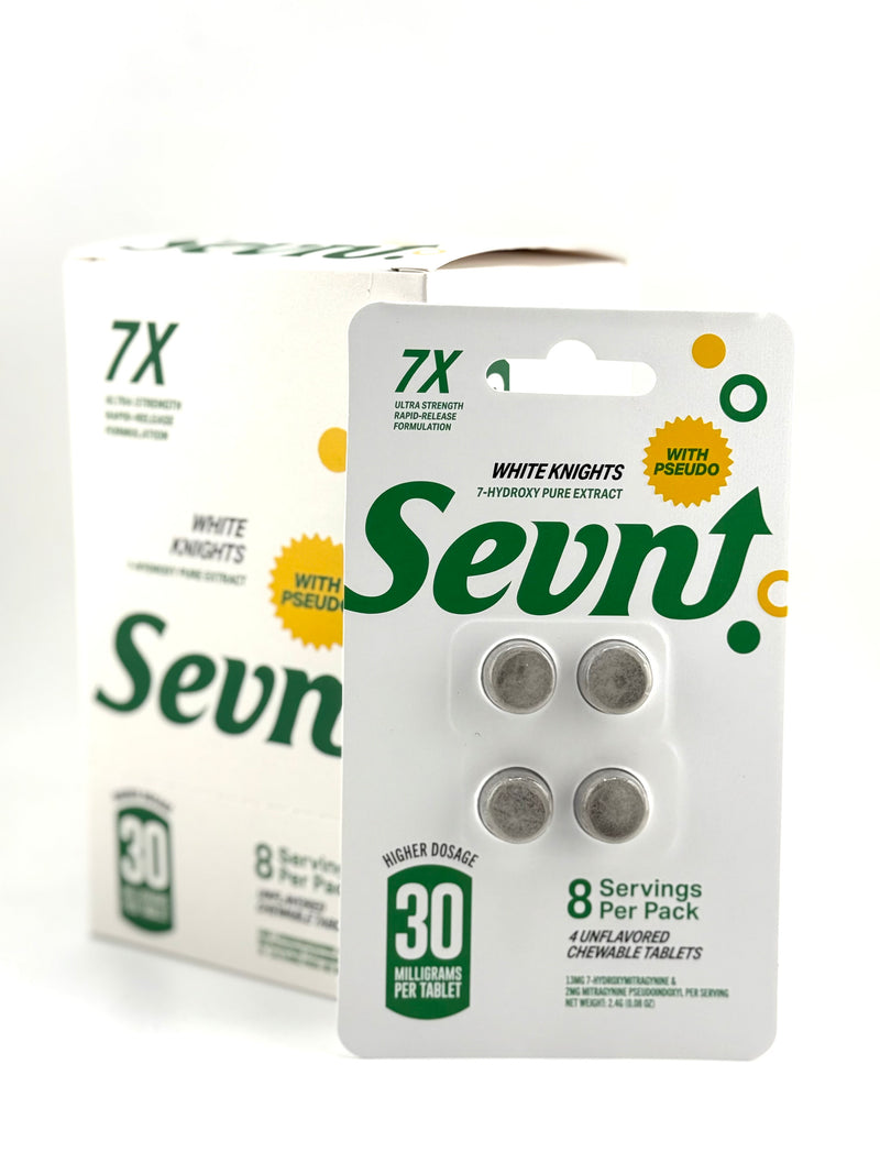 Sevn 7-Hydroxy Pure Extract 30mg Chewing Tablets With Pseudo 4 Pack 10ct Box - Premium  from H&S WHOLESALE - Just $145! Shop now at H&S WHOLESALE