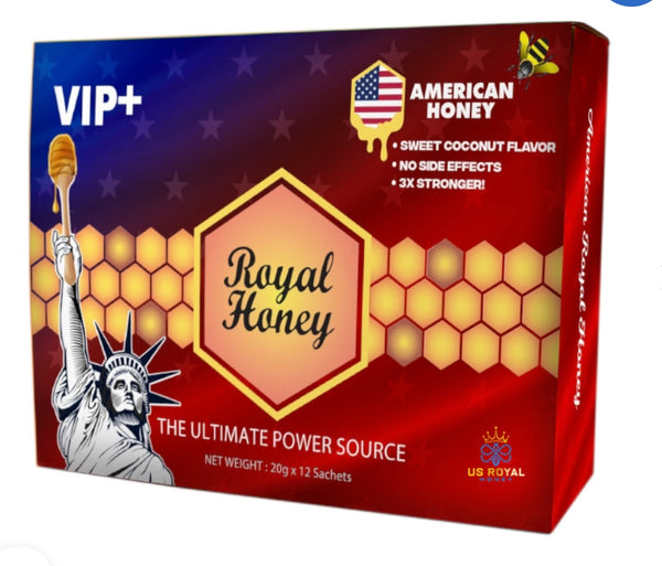 Royal Honey VIP+ America Honey 12ct Sachets Box - Premium  from H&S WHOLESALE - Just $6.50! Shop now at H&S WHOLESALE