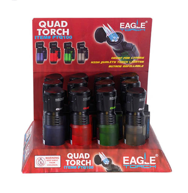 Eagle Torch Luxury Quad Torch Lighter 12ct Display #PTQ100 - Premium  from H&S WHOLESALE - Just $60! Shop now at H&S WHOLESALE