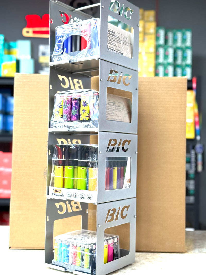 Bic 4-Tier Modular Lighter Display - Premium  from H&S WHOLESALE - Just $275! Shop now at Y&M WHOLESALE