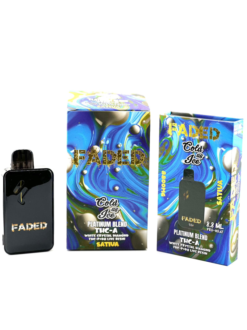 Faded Platinum Blend 8.8g THC-A+Crystal Diamond+THC-P+D8 Live Resin Disposable Vape 1ct - Premium  from H&S WHOLESALE - Just $18! Shop now at H&S WHOLESALE