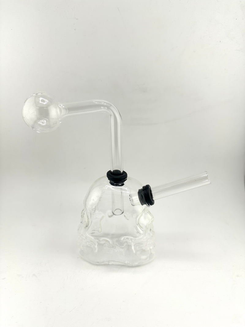 Skull Head Glass Ob Dbl Side Skull Clear 4” 1ct - Premium  from H&S WHOLESALE - Just $5.99! Shop now at H&S WHOLESALE