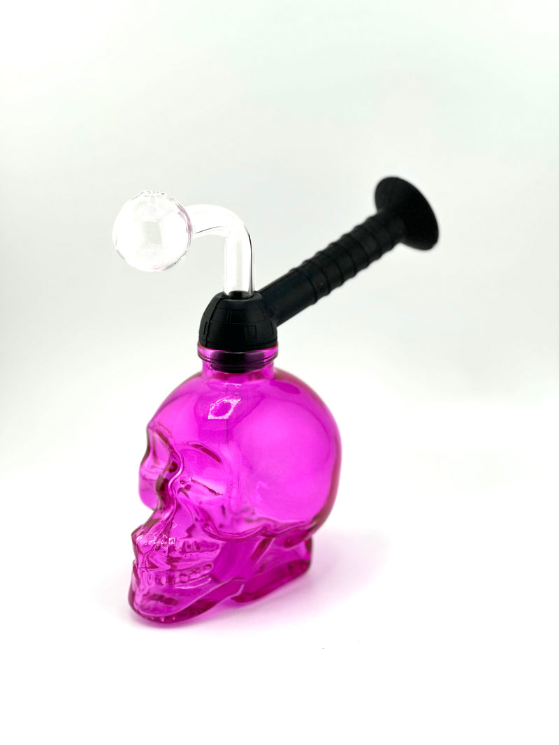 Skull Head With Silicone Mouth Piece Oil Burner Water Pipe 1ct Mix Colors