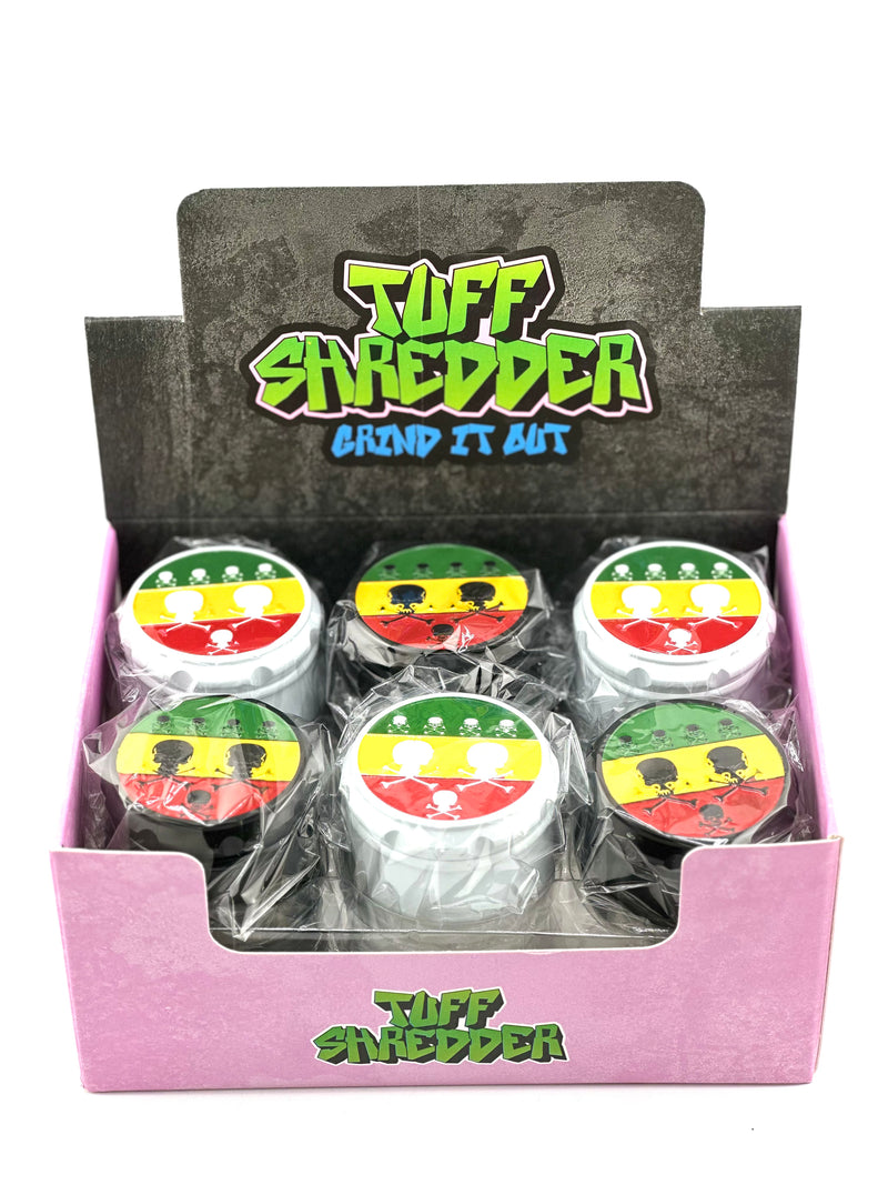 Tuff Shredder Grinder 4pc Skull Mixed Color 12ct Box