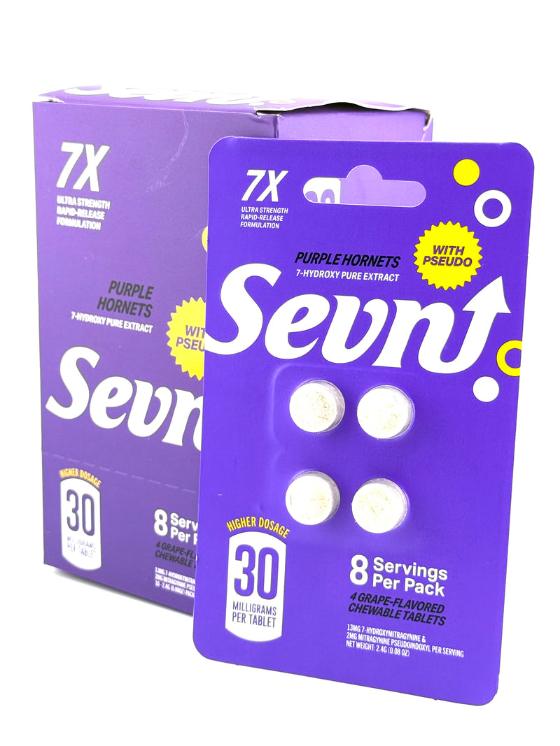 Sevn 7-Hydroxy Pure Extract 30mg Chewing Tablets With Pseudo 4 Pack 10ct Box - Premium  from H&S WHOLESALE - Just $145! Shop now at H&S WHOLESALE