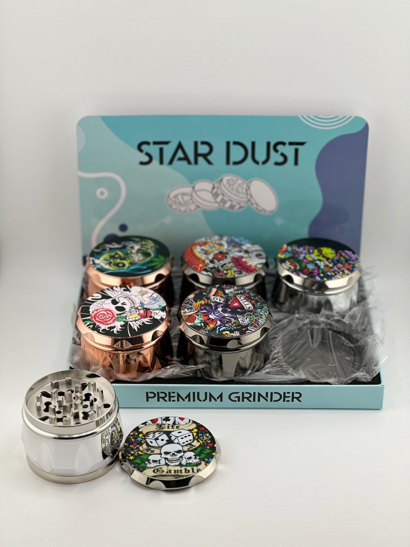 Star Dust Herb Grinder Skull 4pc 6ct Display