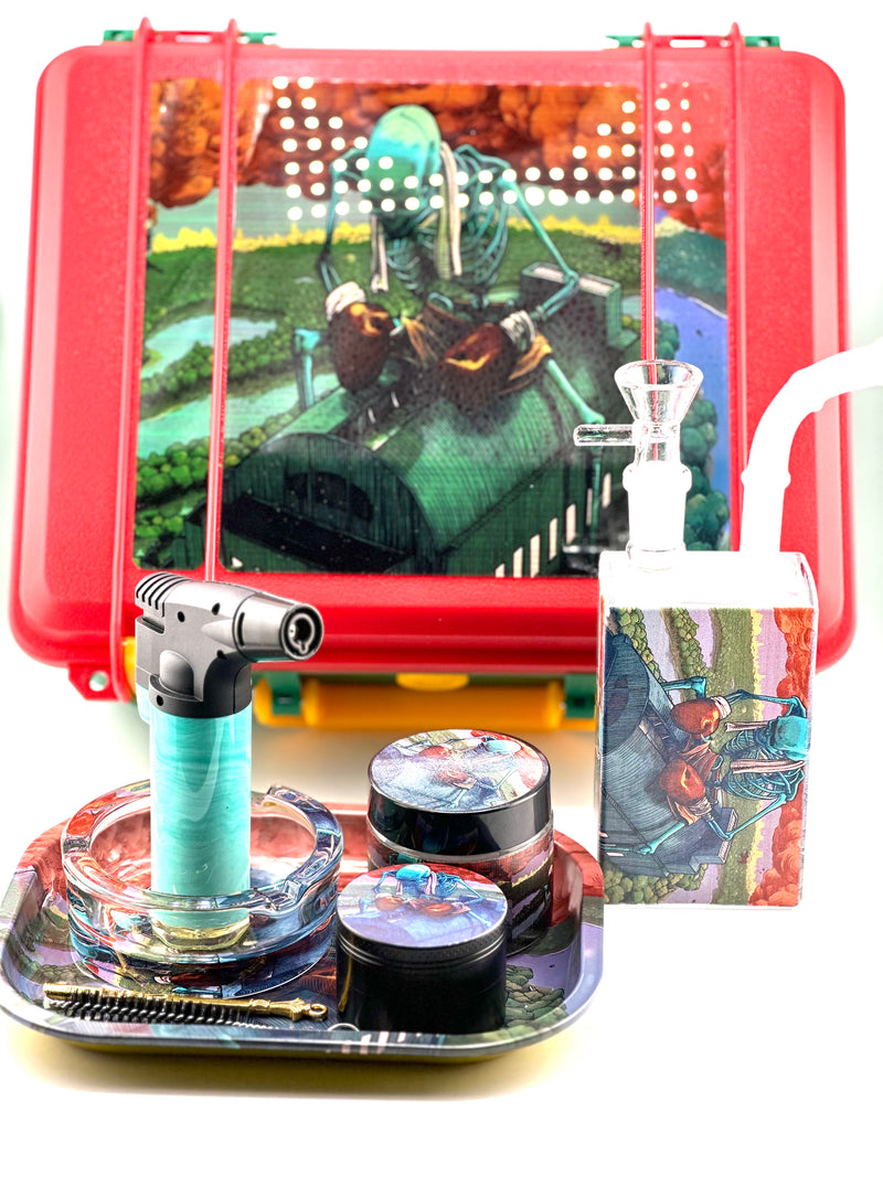 BIODEGRADABLE Bong Smoking Set 10pc Suitcase 1ct - Premium  from H&S WHOLESALE - Just $21.50! Shop now at Y&M WHOLESALE