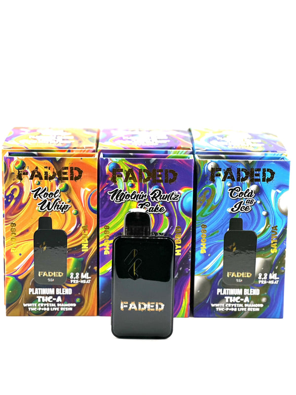 Faded Platinum Blend 8.8g THC-A+Crystal Diamond+THC-P+D8 Live Resin Disposable Vape 1ct - Premium  from H&S WHOLESALE - Just $18! Shop now at H&S WHOLESALE