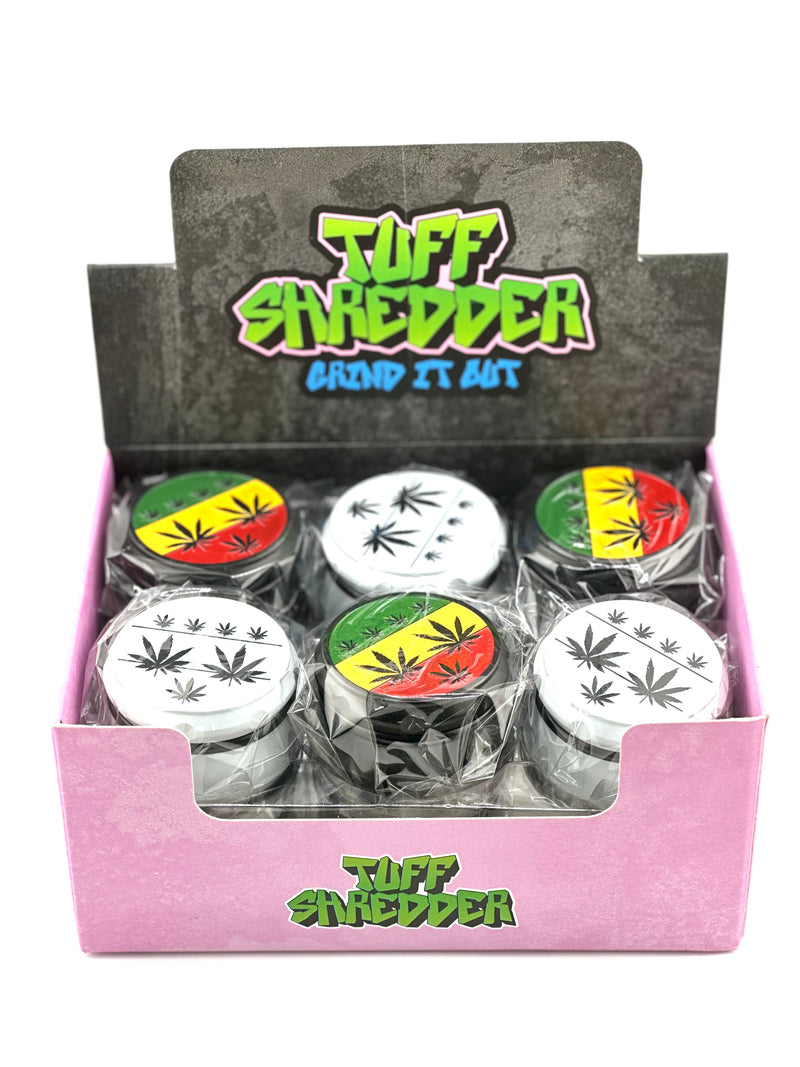 Tuff Shredder Grinder 4pc 420 Leaf 12ct Box