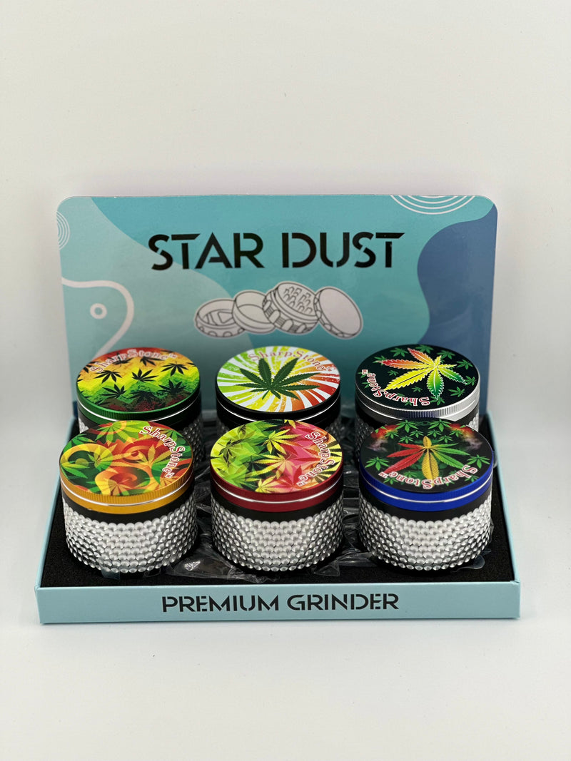 Star Dust Tobacco Grinder 420 Leaf 6ct Display