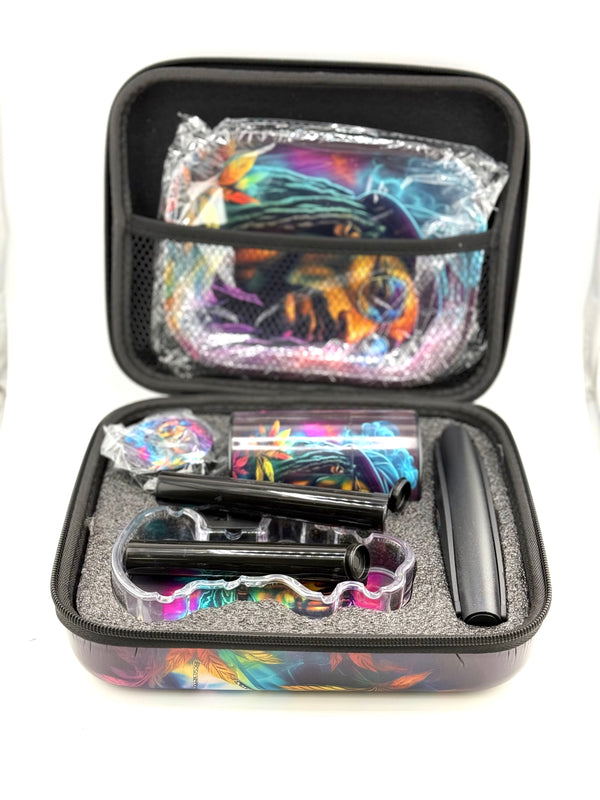 LED Ashtray Smoking Set (EVA Bag) 8pc 1ct Bag - Premium  from H&S WHOLESALE - Just $15! Shop now at Y&M WHOLESALE