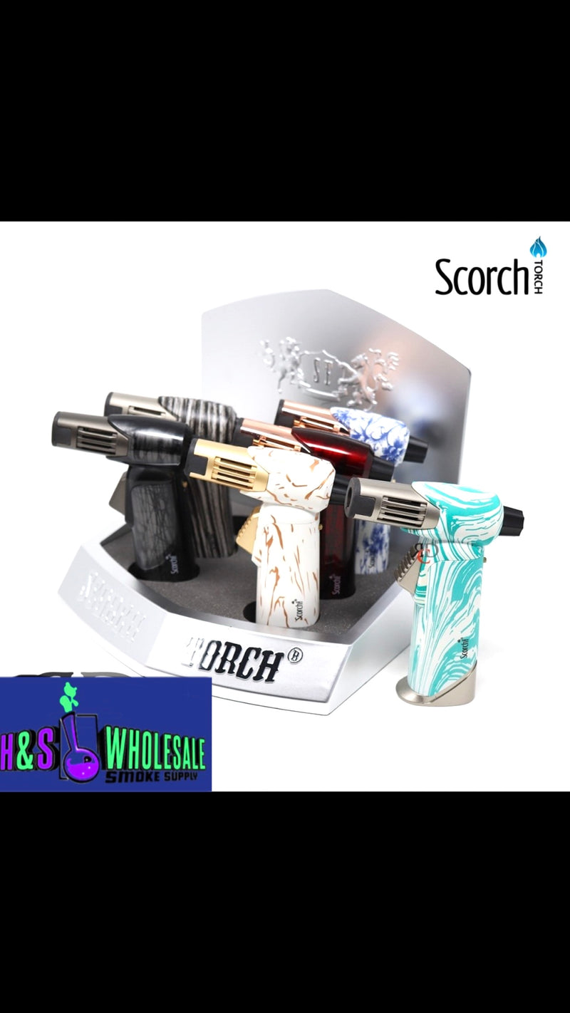 Scorch Torch Turbo 90deg Assorted Metal & Design Hold Button 6ct Box