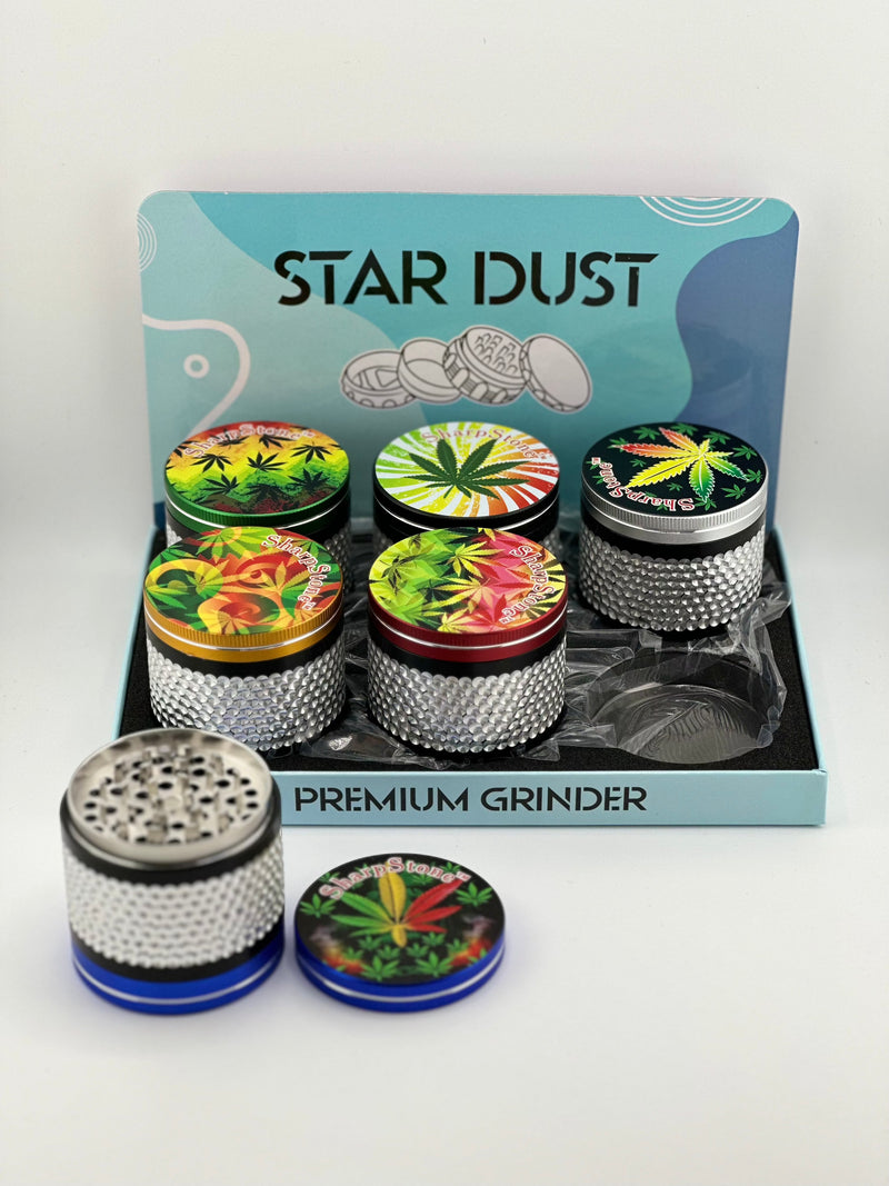 Star Dust Tobacco Grinder 420 Leaf 6ct Display