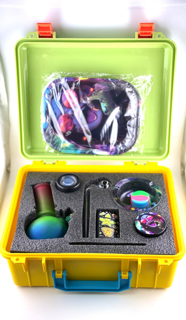 Smoking Set 10pc Suitcase Ashtray with Water pipe 1ct Case - Premium  from H&S WHOLESALE - Just $19.50! Shop now at Y&M WHOLESALE