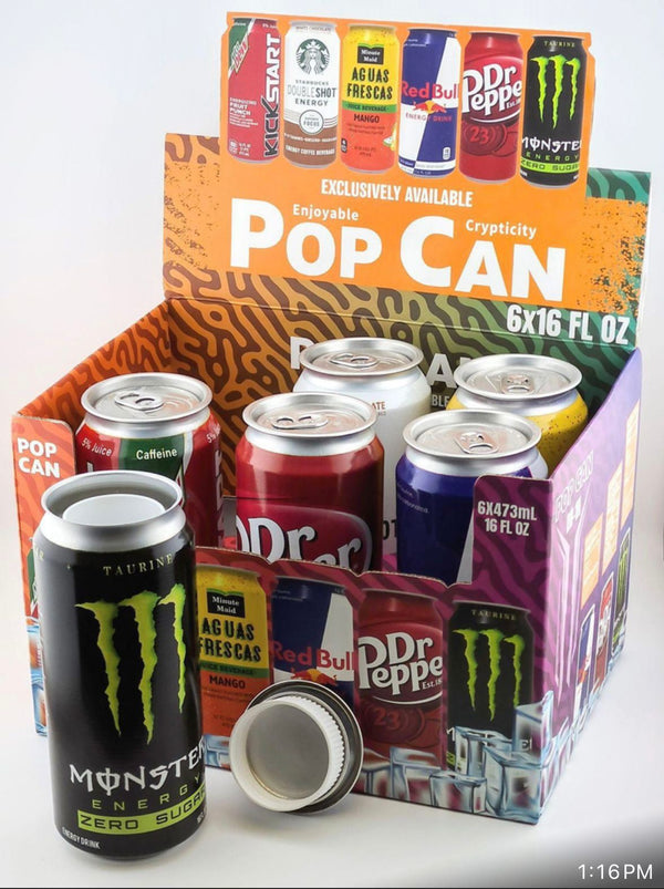 Hiding can Pop Can 16oz 6ct Box Monster - Premium  from H&S WHOLESALE - Just $30! Shop now at H&S WHOLESALE