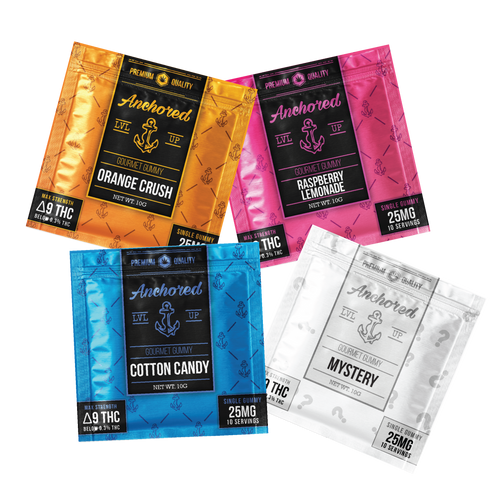 Anchored Delta 9 Gummies 4 Flavors Master Box 25mg Per Gummies 40ct - Premium  from H&S WHOLESALE - Just $110! Shop now at H&S WHOLESALE