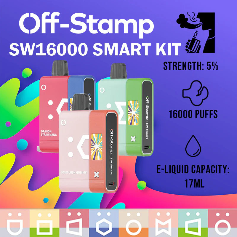 Off-Stamp SW16,000 Puffs Smart Kit 17ml 5% Nic Power By Lost Mary 5ct Box - Premium  from H&S WHOLESALE - Just $40! Shop now at H&S WHOLESALE