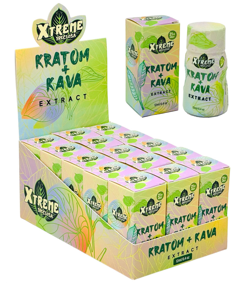 Xtreme Speciosa Kratom+Kava Extract Shots 15ct Box - Premium  from H&S WHOLESALE - Just $90! Shop now at Y&M WHOLESALE