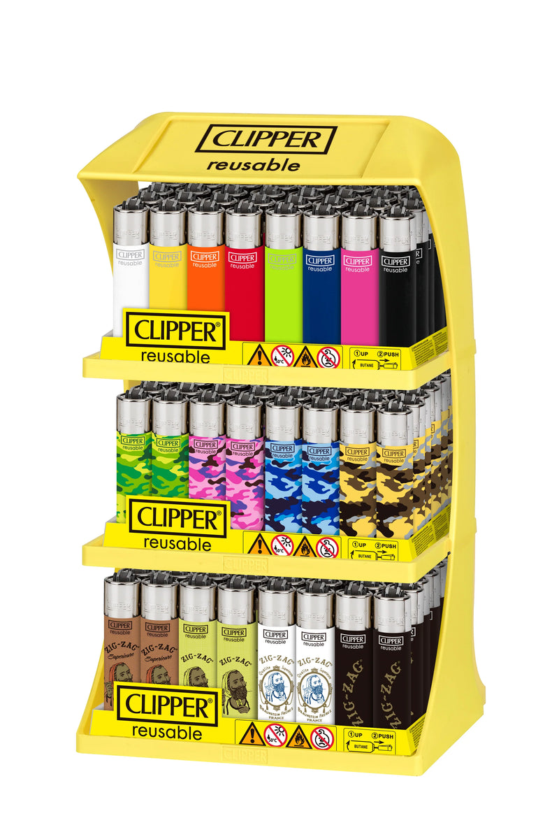 Clipper Lighter Solid+Camo+ZZ Lighter 144ct Display - Premium  from H&S WHOLESALE - Just $120! Shop now at H&S WHOLESALE