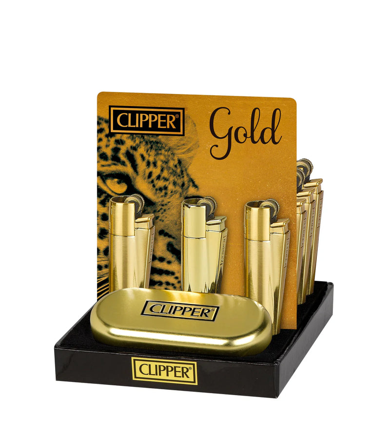 Clipper Reusable Metal Black & Gold Matte & Shiny 12ct Display With Gift Box - Premium  from H&S WHOLESALE - Just $78! Shop now at H&S WHOLESALE