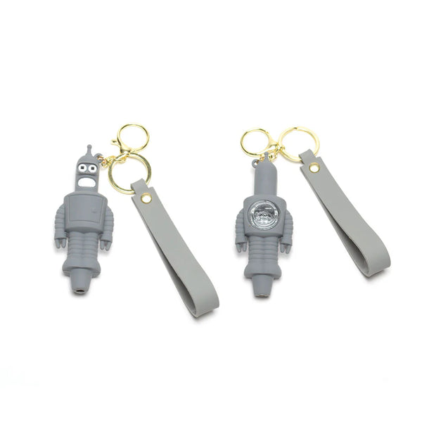 3” Futurama Robot Silicone Hand Pipe With Keychain 1ct - Premium  from H&S WHOLESALE - Just $3! Shop now at H&S WHOLESALE