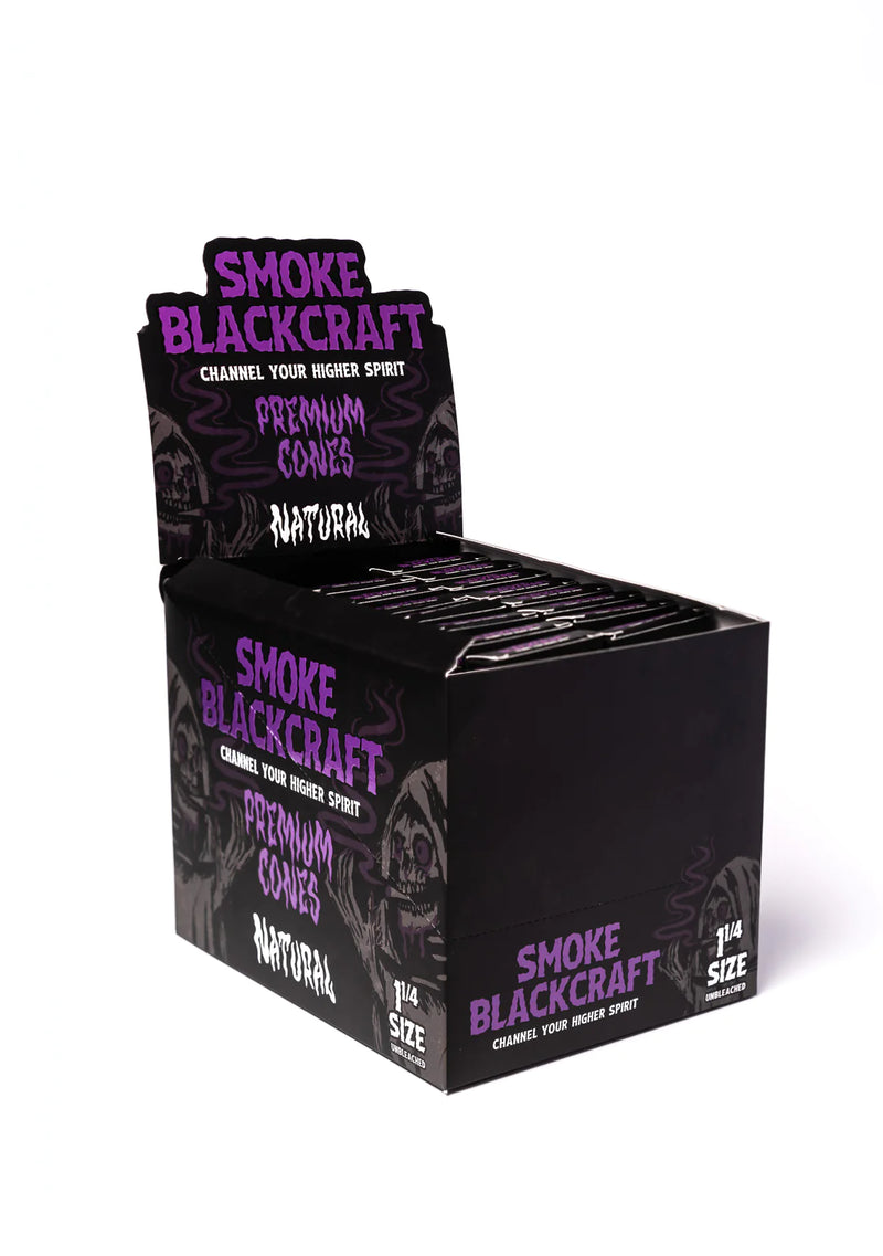 Smoke BlackCraft Premium Cones 1 1/4 Size 24ct Display