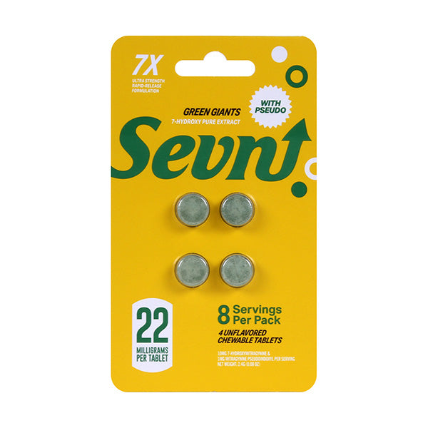 Sevn 7-Hydroxymitragynine Pure Extract 22mg Chewing Tablets With Pseudo 4pk 10ct Box - Premium  from H&S WHOLESALE - Just $125! Shop now at H&S WHOLESALE