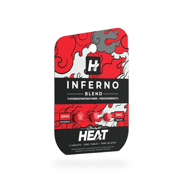 Straight Heat inferno Blend Tabs 7 Hydroxymitragynine + Pseudoindoxy 25mg - Premium  from H&S WHOLESALE - Just $95! Shop now at H&S WHOLESALE