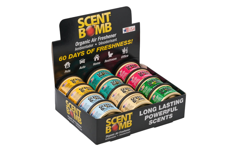 Scent Bomb Organic Air Freshener 12ct Display