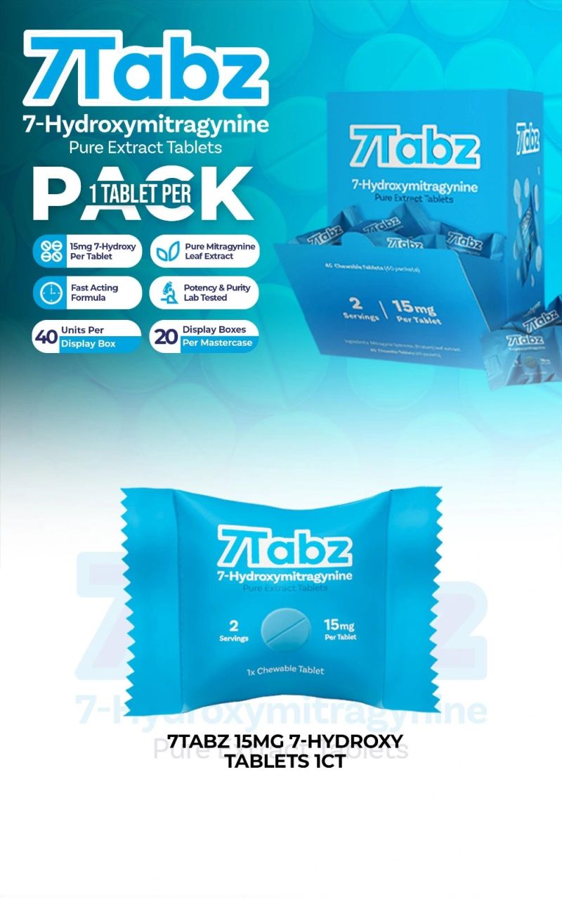 7Tabz 7-Hydroxymitragynine 1ct per Bag 15mg Per Tablet 40ct Box - Premium  from H&S WHOLESALE - Just $120! Shop now at H&S WHOLESALE