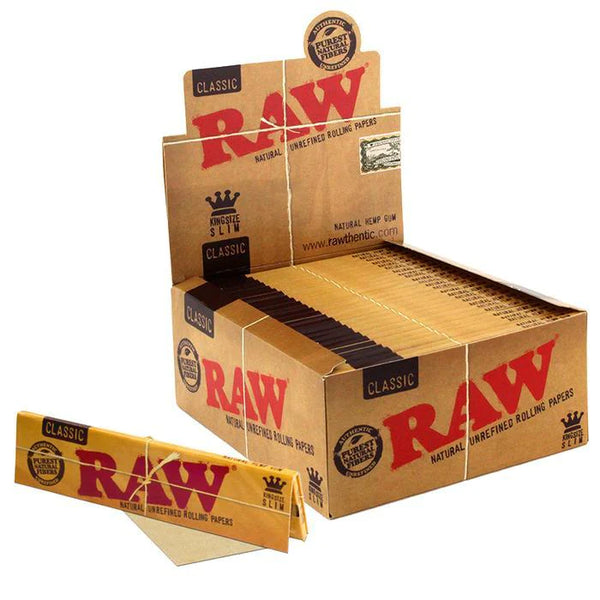 Raw Natural Unrefined Rolling Paper King Size Slim 50ct - Premium  from H&S WHOLESALE - Just $40! Shop now at H&S WHOLESALE