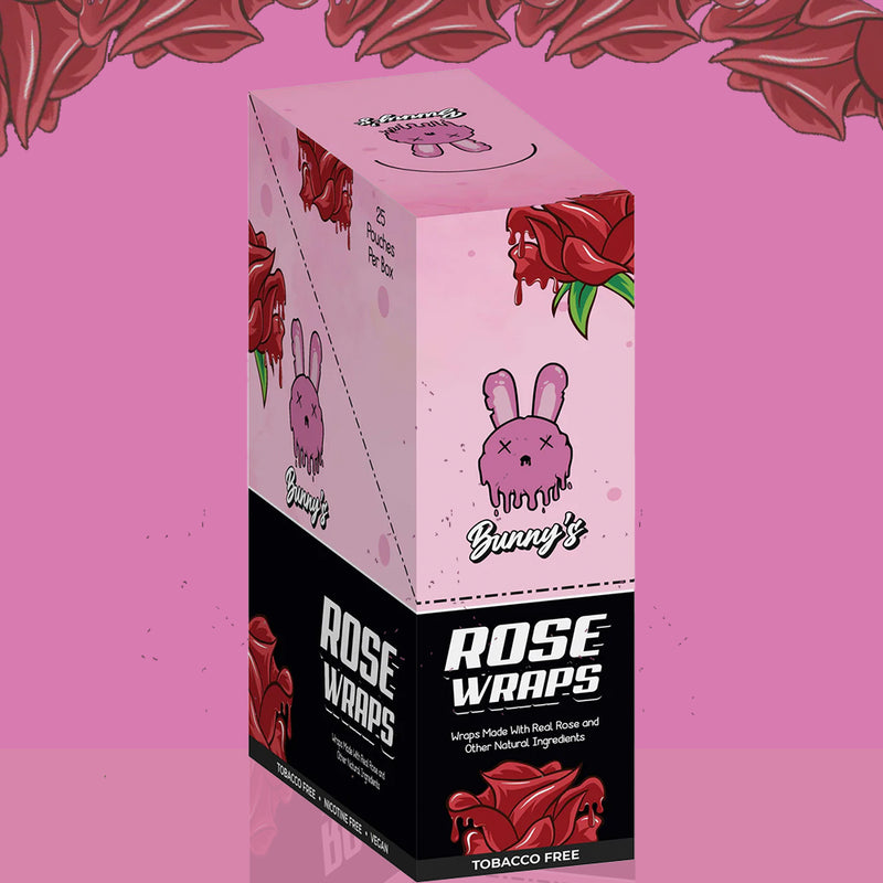 Bunny’s Rose Wraps Tobacco Free 25ct Box - Premium  from H&S WHOLESALE - Just $12.99! Shop now at H&S WHOLESALE