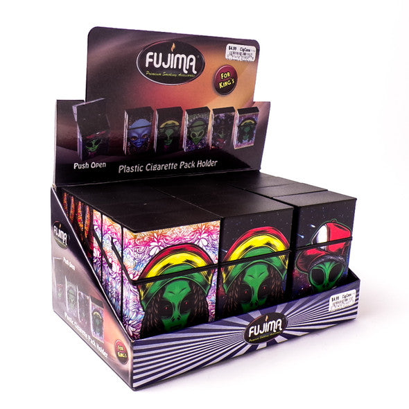 Fujima Plastic Glow In Dark Cigarettes Box Alien Astronut 12ct Display Box - Premium  from H&S WHOLESALE - Just $30! Shop now at H&S WHOLESALE