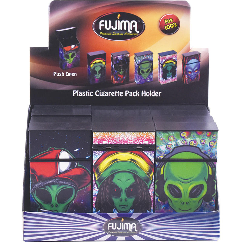 Fujima Plastic Glow In Dark Cigarettes Box Alien Astronut 12ct Display Box - Premium  from H&S WHOLESALE - Just $30! Shop now at H&S WHOLESALE