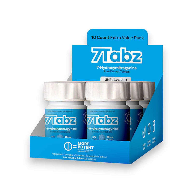 7Tabz 7-Hydroxymitragynine Supplement 10ct Bottle 15mg 6ct Box Unflavored - Premium  from H&S WHOLESALE - Just $145! Shop now at H&S WHOLESALE