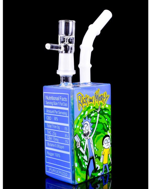 Juice Box Bong 8’’inc Glass Rick And Morty & Other design ￼1ct #GB104 - Premium  from H&S WHOLESALE - Just $13! Shop now at H&S WHOLESALE