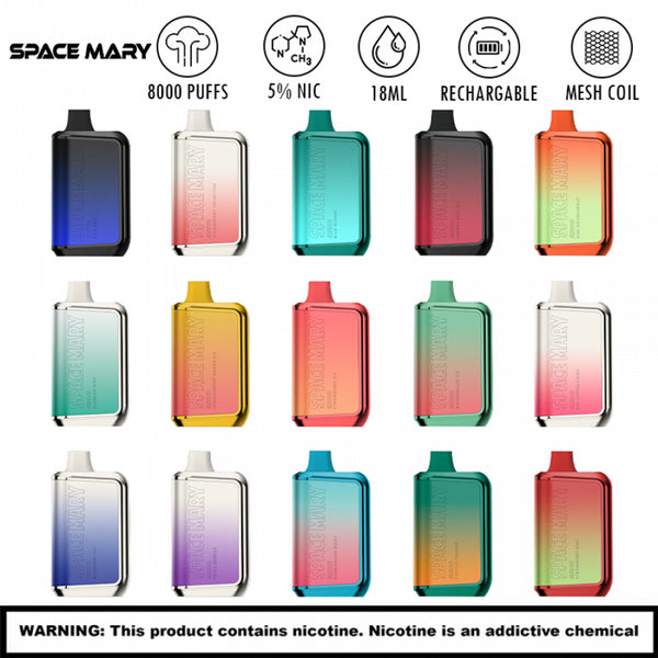 Space Mary SM8000 Puffs Disposable Vape 10ct Display - Premium  from H&S WHOLESALE - Just $85! Shop now at H&S WHOLESALE