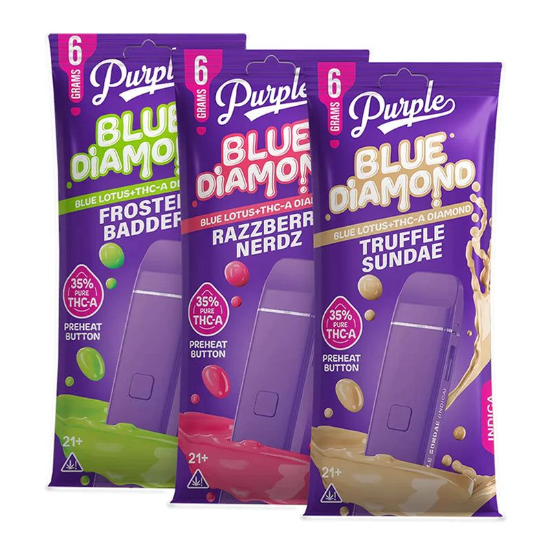 Purple Blue Diamond 6g Blue Lotus+THC-A+ Diamond Disposable Vape 1ct - Premium  from H&S WHOLESALE - Just $18! Shop now at H&S WHOLESALE