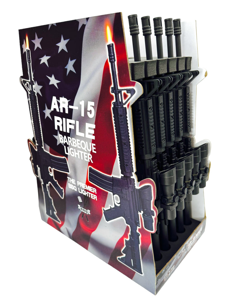 Pistol Double Barrel AR-15 Torch Lighter Rifle 12ct - Premium  from H&S WHOLESALE - Just $90! Shop now at H&S WHOLESALE