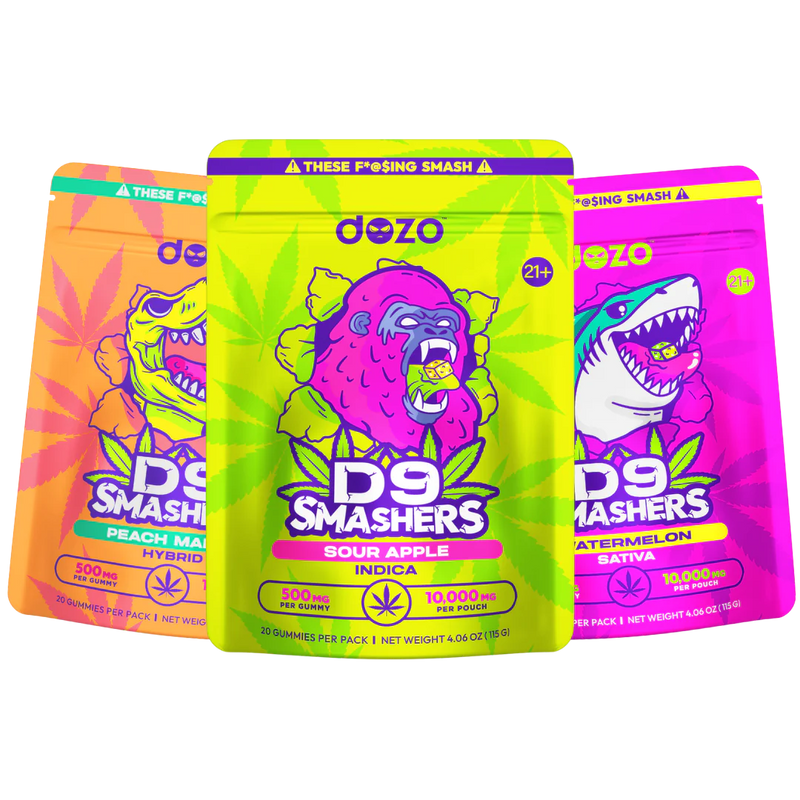 Dozo Delta 9 Smashers 10,000mg 20pk 500mg per gummy 1ct Gummies - Premium  from H&S WHOLESALE - Just $20! Shop now at H&S WHOLESALE