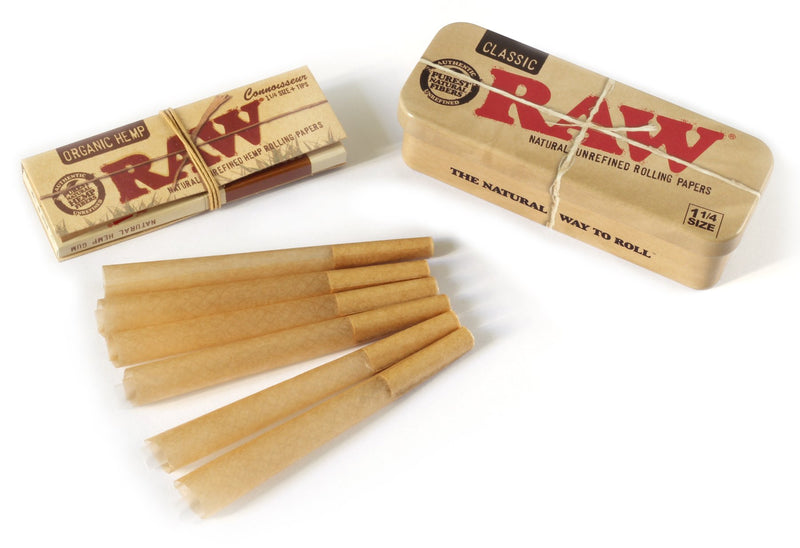 Raw Classic Roll Caddy Metal Case 1 1/4 Size 8ct Display - Premium  from H&S WHOLESALE - Just $13.50! Shop now at H&S WHOLESALE