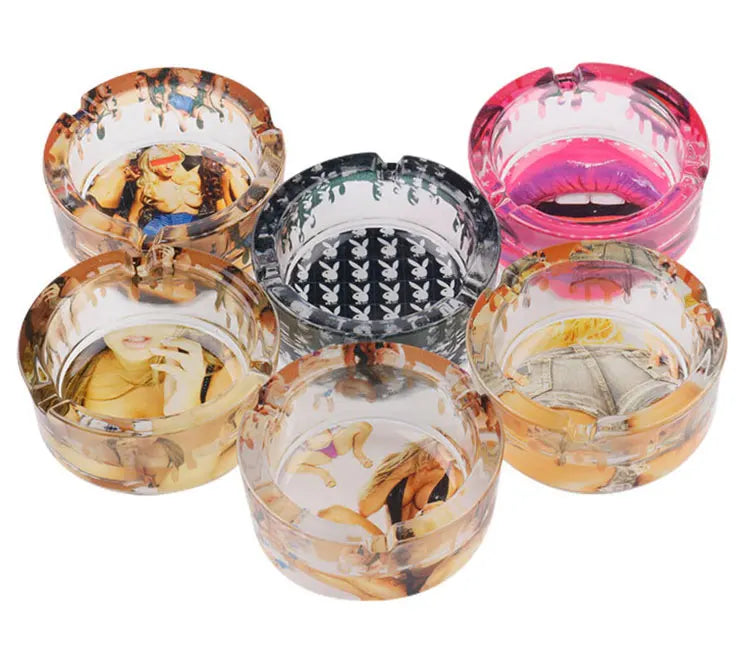 Glass Ashtray Double Glass 6ct Display - Premium  from H&S WHOLESALE - Just $12! Shop now at H&S WHOLESALE