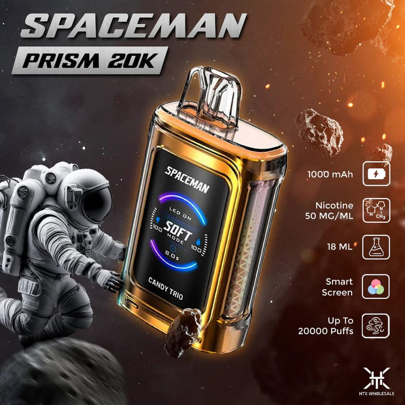 SpaceMan Prism Up To 20.000 Puffs 18ml 5% Nic World First Smart Touch Screen 5ct Display Disposable Vape - Premium  from H&S WHOLESALE - Just $42.50! Shop now at H&S WHOLESALE